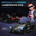 thumbnail image 6 of Aosom 12V Ride on Car, Lamborghini SIAN Licensed Battery Powered Electric Car for Kids with Remote Control, Horn, Music, & Headlights, Black, 6 of 9