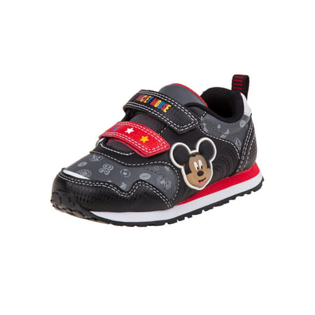 Mickey Mouse Black and Red Kids Sneakers