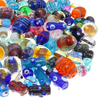 100 Strands Of Handmade Lampwork Glass Beads – Mixed Styles, Colors, And Sizes