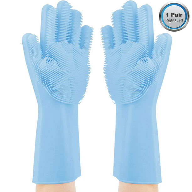 Rubber Gloves for Cleaning, Reusable Magic Silicone Gloves with Wash ...