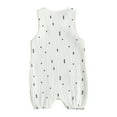 thumbnail image 3 of Douhoow Newborn Baby Sleeveless Carrot Print Romper Summer Cotton Linen Bodysuit, 3 of 8