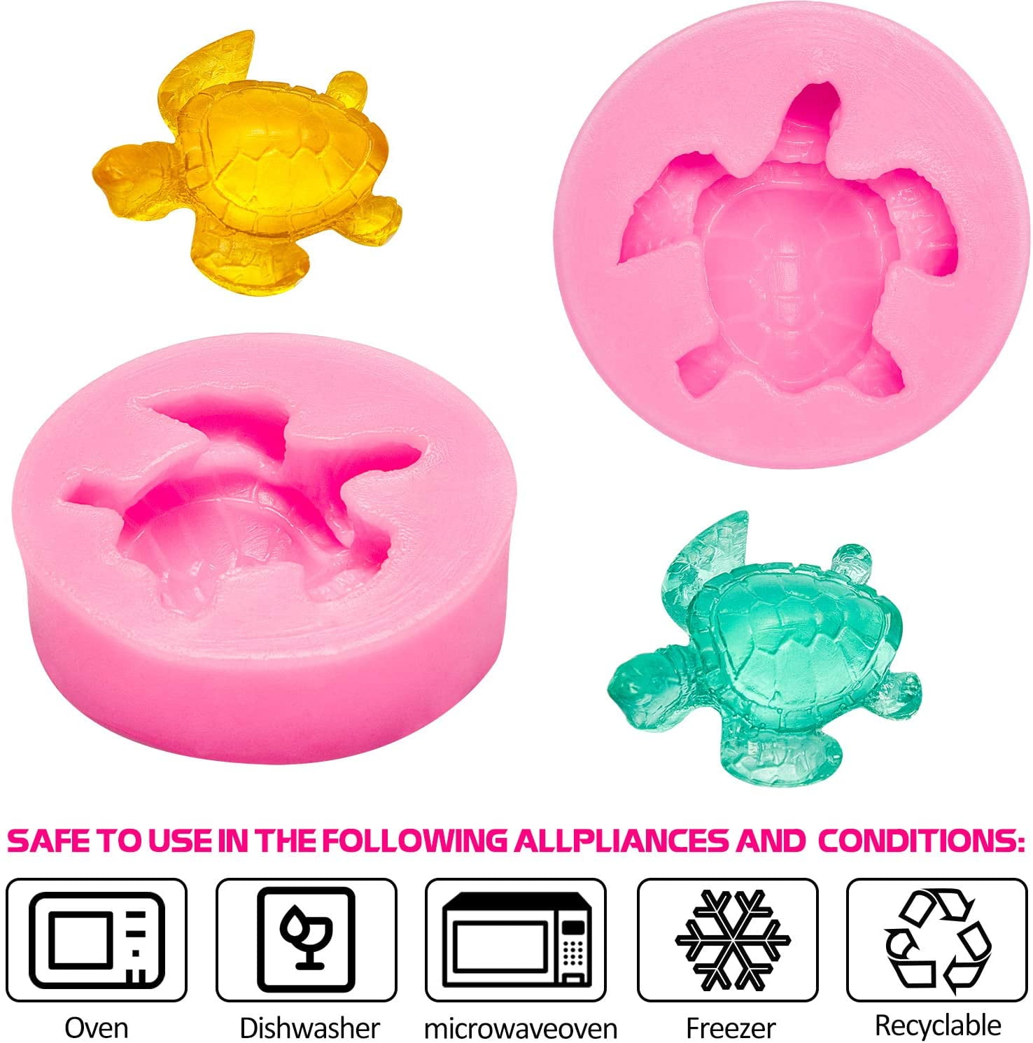 Hot Turtle Bakery Tool Candy Chocolate Silicone Cake Mold Tortoise Decorations 