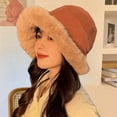 thumbnail image 3 of vnanda Ladies Foldable Bucket Hat Winter Bucket Hat Soft Plush Foldable Stylish Thickened Outdoor Warm Windproof Fisherman Hat for Women Sun for Winter, 3 of 8