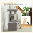 thumbnail image 4 of PAWZ Road 30" Cat Tree Condo with Sisal Scratcing Post Tower Ramp for Indoor Catss, Gray, 4 of 10