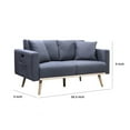 thumbnail image 5 of Mico 57 Inch Modern Loveseat, USB Ports and Side Pocket, Dark Gray Fabric- Saltoro Sherpi, 5 of 5