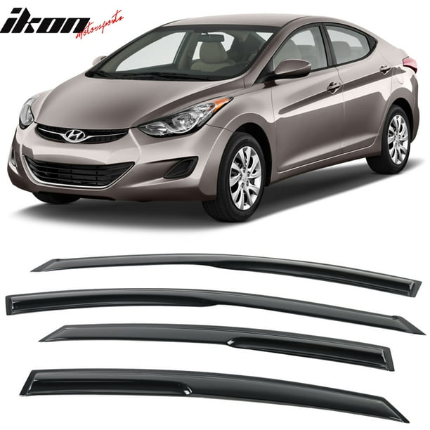 Ikon Motorsports Compatible with 1116 Hyundai Elantra MU Style Acrylic Window Vent Visor