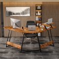thumbnail image 6 of Devoko L Shaped Gaming Desk Computer Desk 51” Office Corner Desk with Monitor Stand Home Gaming Writing Study Table Workstation for Small Space (Rustic Brown), 6 of 14
