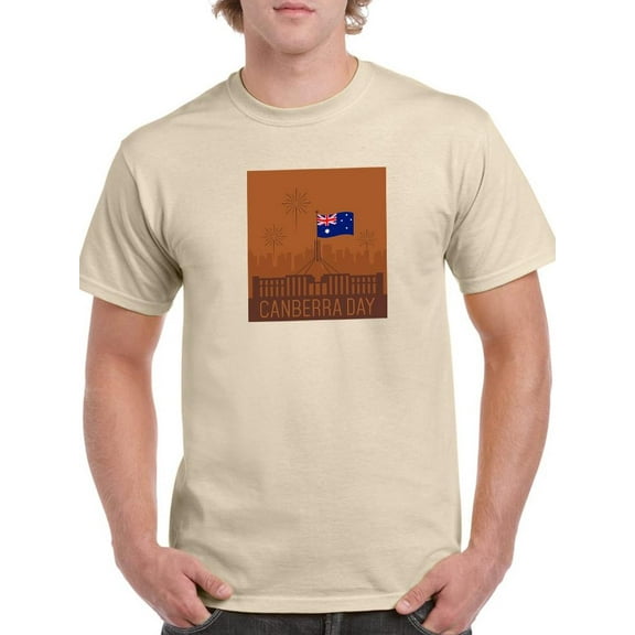 Canberra Day Vintage Fireworks T-Shirt Men -Image by Shutterstock, Male Small