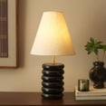 thumbnail image 6 of SAFAVIEH Solani 22" Modern Black Wood Table Lamp with Off-White Shade, 6 of 7