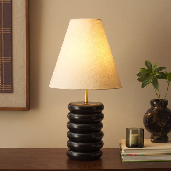 Safavieh Solani 22" Wood Modern Table Lamp with White Shade