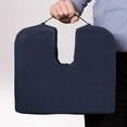 thumbnail image 5 of XH Gradual Slope Seat Cushion for Coccyx, Sciatica and Tailbone Pain Used With Dining Room Chairs, Desk Chairs, Thin Car or Wheelchair Cushions, Machine Washable-Cover, 15 Inch, Navy, 5 of 11