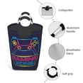 thumbnail image 2 of DouZhe 50L Rectangular Laundry Basket, Neon Style Gaming Zone Prints Waterproof Foldable Laundry Hamper with Aluminum Handles, 2 of 6