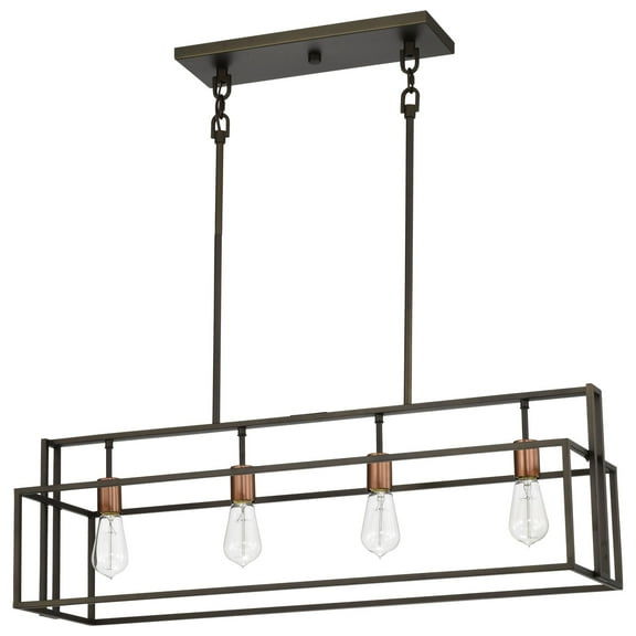 60/5854 Nuvo Lighting Lake-Four Light Island-10 Inches Wide by 53 Inches High-Bronze/Copper Finish