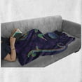 thumbnail image 6 of Ethnic Soft Flannel Fleece Throw Blanket, Peacock Bird with Oriental Feather Before Image, Cozy Plush for Indoor and Outdoor Use, 50" x 60", Purple Green and Blue, by Ambesonne, 6 of 6