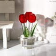thumbnail image 3 of Qianwei Crystal Tulips Flowers Figurine Red with Vase - Glass Flower Bouquet Collectible Figurines Crystal Office Home Decor Paperweight - Tulip Gifts for Women Mom Bestfriend Wedding Anniversary, 3 of 12