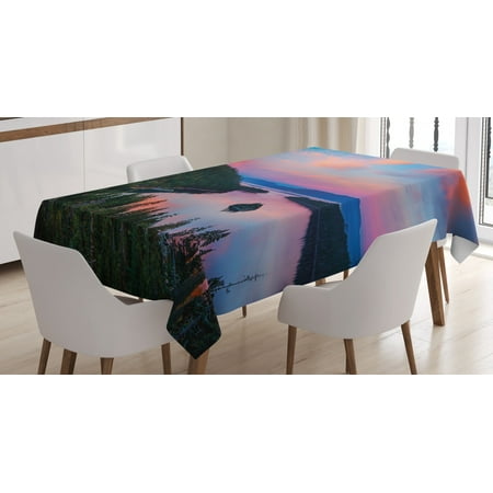 

Lake Tahoe Tablecloth California Photography Rustic Themes Sundown Time Freshwater Sierra Nevada Lake Rectangular Table Cover for Dining Room Kitchen 60 X 84 Inches Multicolor by Ambesonne
