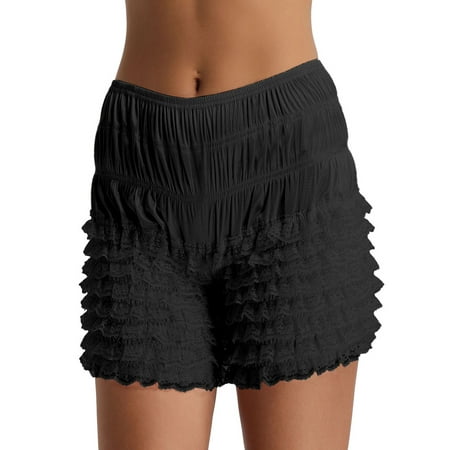 iEFiEL Womens Tiered Ruffle Lace Dance Bloomers Shorts Super Soft Boxer Panties
