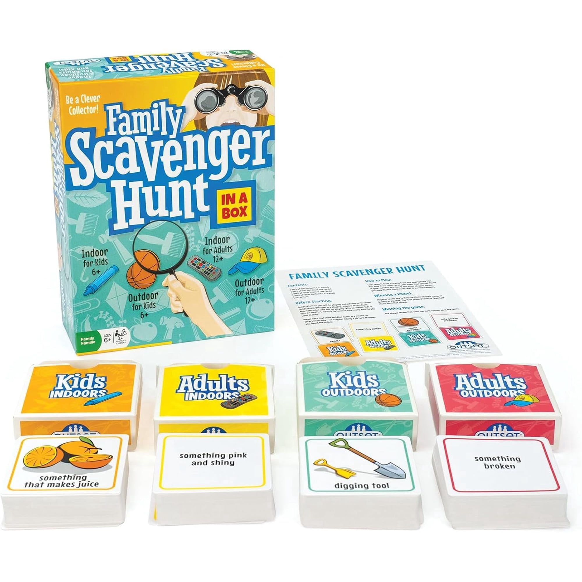 Family Scavenger Hunt, Indoor Outdoor Game, 280 Cards, Ages 6+