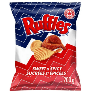 Ruffles Sweet & Spicy Flavoured Potato Chips, 200g