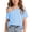 Light Blue, variant on hoksml Girls One Shoulder T-Shirt, Short Sleeve Casual Top, Kids Off Shoulder Tee for Back to School