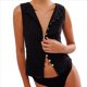 thumbnail image 3 of Camiseta Sin Mangas de Verano para Mujer, de Punto, con Cuello Redondo, Botones Delanteros y Canalé, Ajustada, Sin Mangas, Color Negro, Talla S, 3 of 9