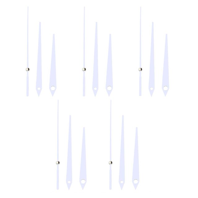 Clock Movement Mechanism, Non Ticking Hands, Replacement Clock Hands Kit Made of Aluminum, DIY Clock Parts Replacement for Clock Repair, 5 Sets of White