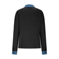 thumbnail image 5 of Women's Casual Long Sleeve Lapel Button Denim Accent Pullover Sweatshirt Top, 5 of 6