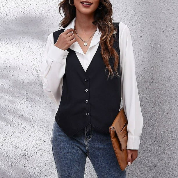 Chaleco De Vestir Con Camisa Manga Corta Formal Camisa Con Chaleco