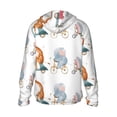 thumbnail image 3 of Uemuo Animals in Transport Pattern Women's Full Zip UPF 50+ Sun Protection Hoodie Jacket Long Sleeve Sun Shirt Hiking Outdoor Performance with Pockets-3X-Large, 3 of 9