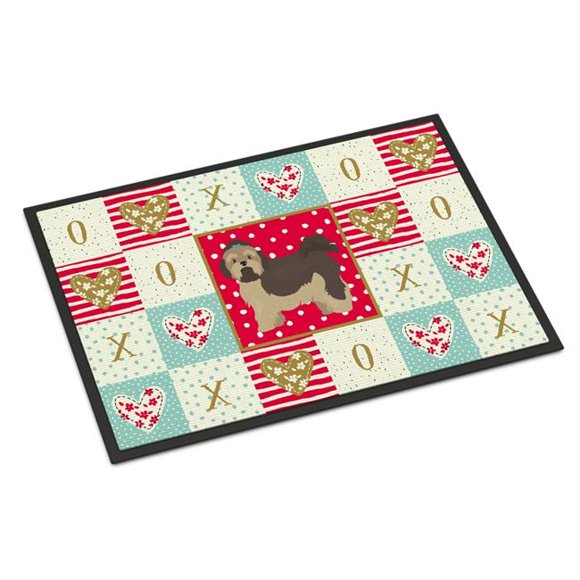 Carolines Treasures CK5888JMAT 24 x 36 in. Russian Lapdog Love Indoor or Outdoor Mat