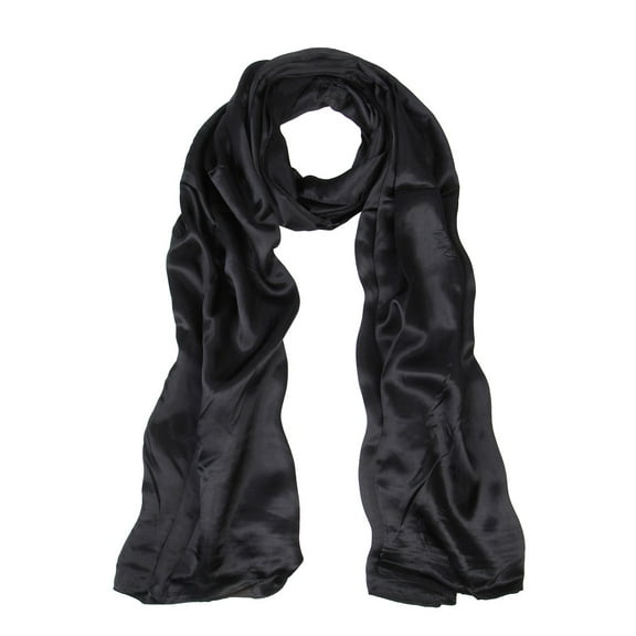Elegant Silk Feel Solid Color Satin Oblong Scarf Wrap