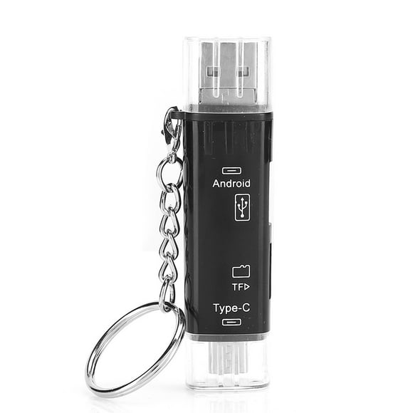 5 en 1 Tipo C OTG USB2.0 Lector de tarjetas multifunción Tarjeta de memoria Adaptador de tarjeta de memoria micro (negro)