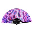 thumbnail image 1 of 33cm Large Folding Hand Rave Fan UV Fluorescent Chinease/Japanese Gradient Colorful Reflective Foldable Fan Music Festival Dance Fans, 1 of 4