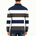 thumbnail image 4 of Zylanna Men's Long Sleeve Polo Shirts, Turndown Collar Spring Fall Slim Fit Striped Casual Pullover Tops for Man Blue, 4 of 6