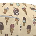 thumbnail image 3 of Ice Cream Pouf Cover with Zipper, Cartoon Cone Doodles Yummy Delicious on a Stick Chocolate Sprinkles, Soft Decorative Fabric Unstuffed Case, 30" W X 17.3" L, Multicolor, by Ambesonne, 3 of 5