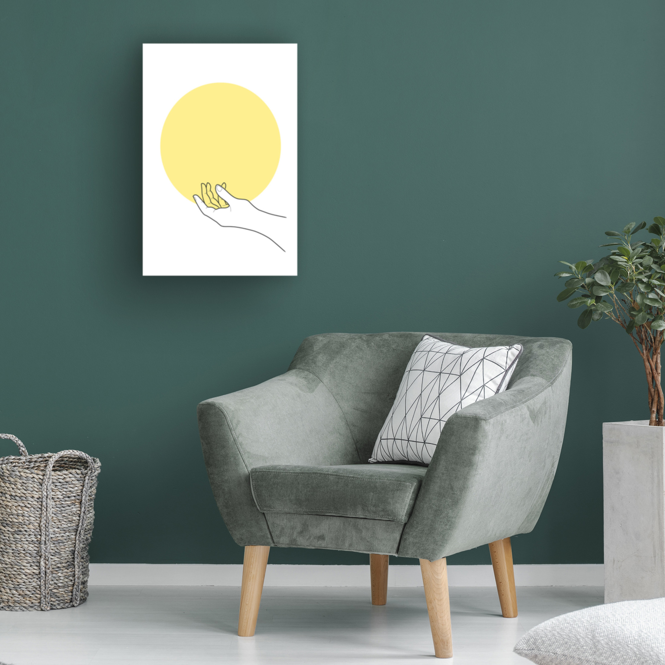 Canvas Wall Art - Pictufy Studio Ii 'Sun In Hand' Wall Art for Living Room, Bedroom, or Office Décor by Trademark Fine Art - 30 x 47 Inches