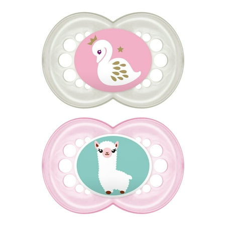 MAM Pacifiers, Baby Pacifier 6+ Months, Best Pacifier for Breastfed Babies, ‘Original’ Design Collection, Girl, 2-Count