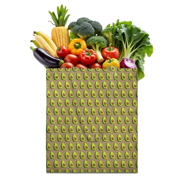 Sac Fourre-Tout en Toile Vert – Motif d'Avocat de Fruits Frais Mignon Imprimé Design Esthétique Amateur Illustration d'Art Sain Kawaii Sac de Magasinage Réutilisable Écologique Léger Pliable