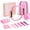 Pink, variant on 10PCS Home Pilates Kit with 11.81 Inch Pilates Ring, 9.8 Inch Ball, 5PCS Stretching Straps, Resistance Bands, Yoga Block & Gym Bag Black