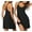 Black, variant on Ekouaer Spaghetti Strap Nightgowns Racerback Sleeveless Night Shirt Sexy Sleepdress Daily Wear Cami Dress V Neck Sleepwear