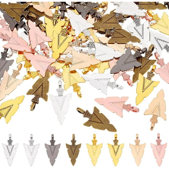 1set 80pcs 8 colors style Alloy Pendants Arrow Mixed color 30.5x15x3mm Hole: 2.8mm 80pcs/set