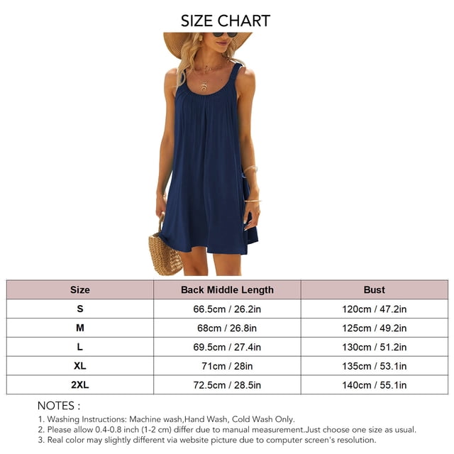 Vestido de Túnica sin mangas para mujer NikouMX Túnica de talla grande verano informal sin mangas