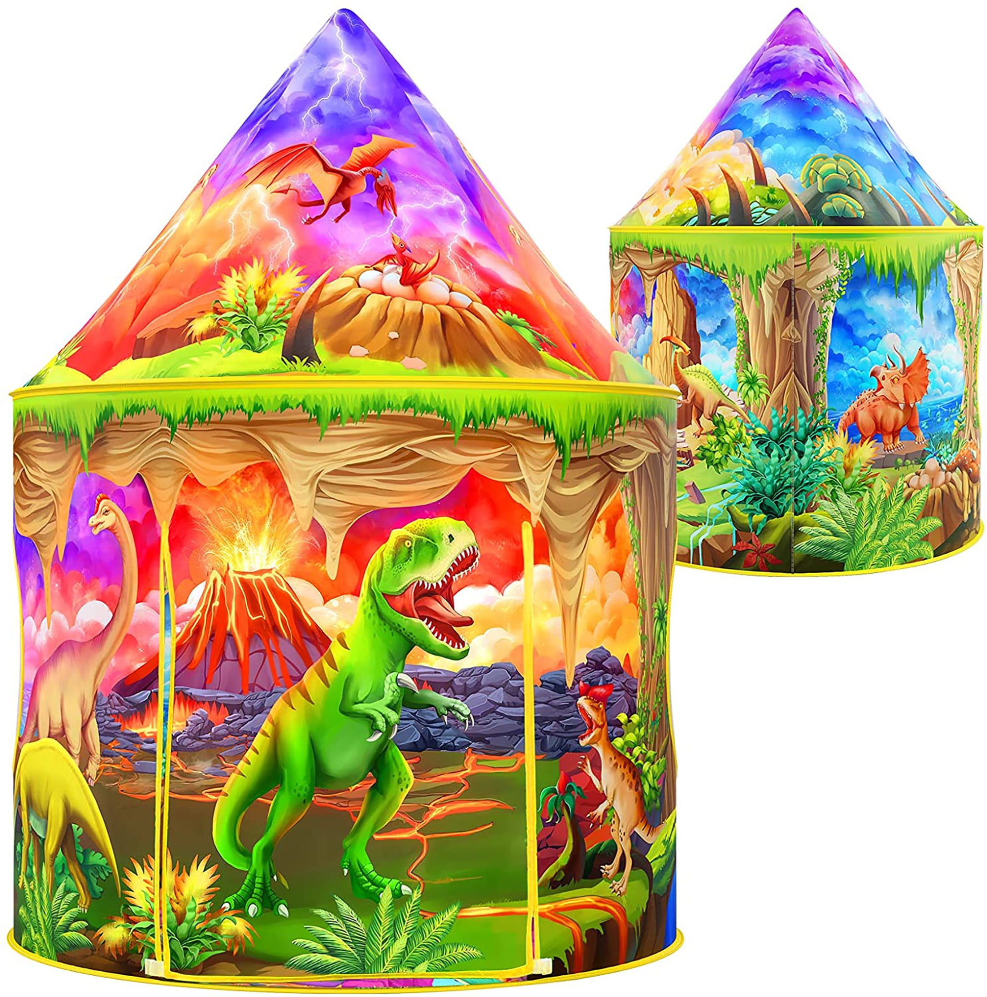 Wilwolfer Polyester Kids Play Tent Dinosaur Playhouse for 3-8 Years Toddlers Birthday Gift Indoor Outdoor