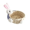 thumbnail image 2 of Aodebiao Easter Bunny Woven Basket for Party Favors, Handmade Straw Wicker Easter Candy Eggs Baskets for Kids, Cute Rabbit Picnic Hamper for Egg Hunt Party Gifts Toy Storage, 2 of 6