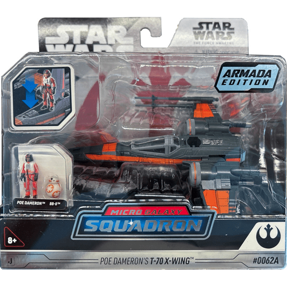 STAR WARS Micro Galaxy Squadron T-70 X-wing - 5 inch Vehicle and Two 1 inch Micro Figure Accessories