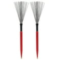 thumbnail image 1 of Drum Brush, Maple Rubber Steel Wire Instrument Brush 2PCS Compact  For Drummer, 1 of 7