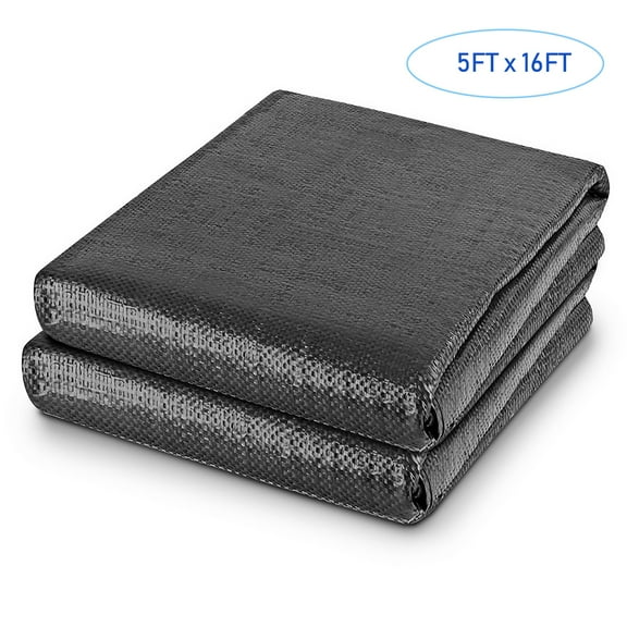 Weed Cover Landscape Fabric Woven Ground Barrier 5FT x 16FT Heavy-duty Weed Block Gardening Weed Matting Easy Setup & Superior Weed Control for Flower Bed, Yard, Garden