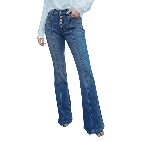 Krdevn Womens Pants - Women's Casual Stretch Denim Pants Flared Bootcut Jeans Comfortable Everyday Wear Soft Fabric,Pants for Women,Size:L