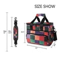 thumbnail image 3 of FORMRS Insulated Cooler Bag 24 Cans Capacity Soft Leakproof Lunch Box with Side Pockets, Red and Purple Plaid Pattern, 3 of 7