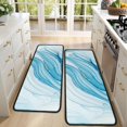 thumbnail image 4 of Kitchen Rugs Sets Of 2,Blue White Gold Marble Pattern Anti Fatigue Kitchen Mat Rugs Non Slip Washable,Decorative Kitchen Floor Mats for Kitchen,Sink,Laundry,17"x47"+17"x47", 4 of 5